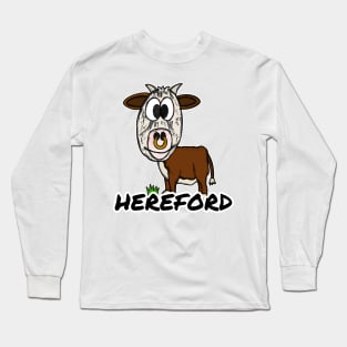 Hereford Cattle Livestock Farmer Texas Herefordshire Funny Long Sleeve T-Shirt